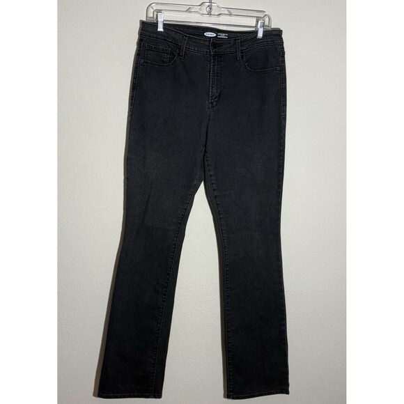 Old Navy Jeans Womens 12 Charcoal Denim Kicker Bootcut High Rise Stretch comfort - Picture 1 of 8